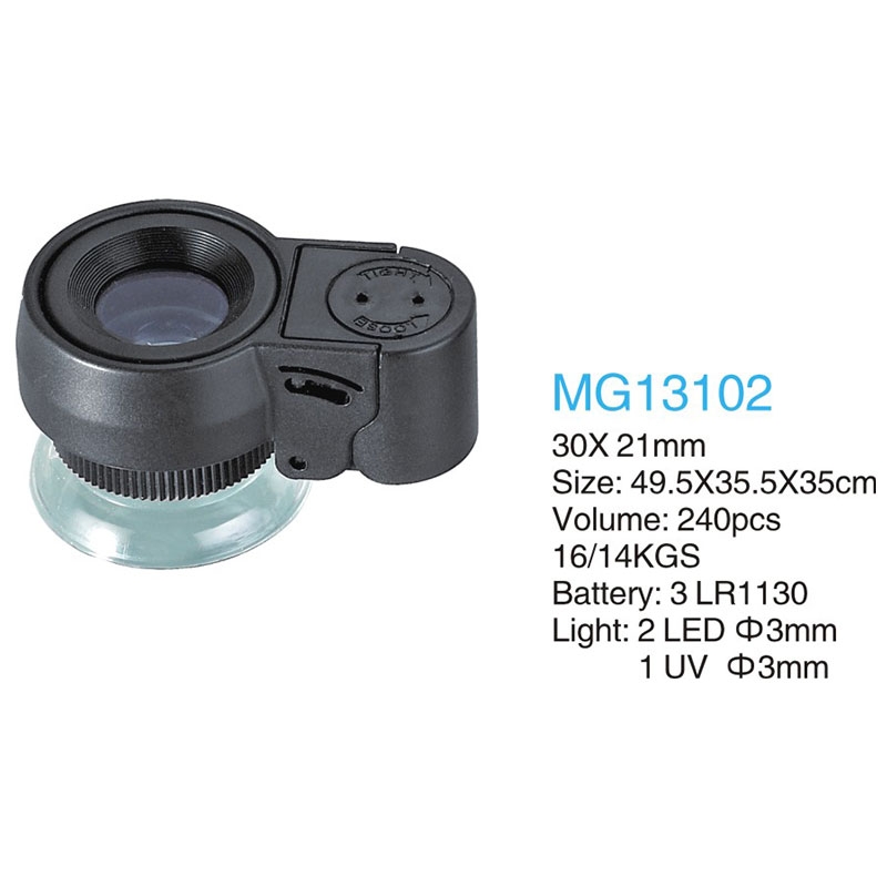 تصویر  ذره بین و لوپ  استكانی  MG13102 LED-UV كامار (چین) 21mm 45X