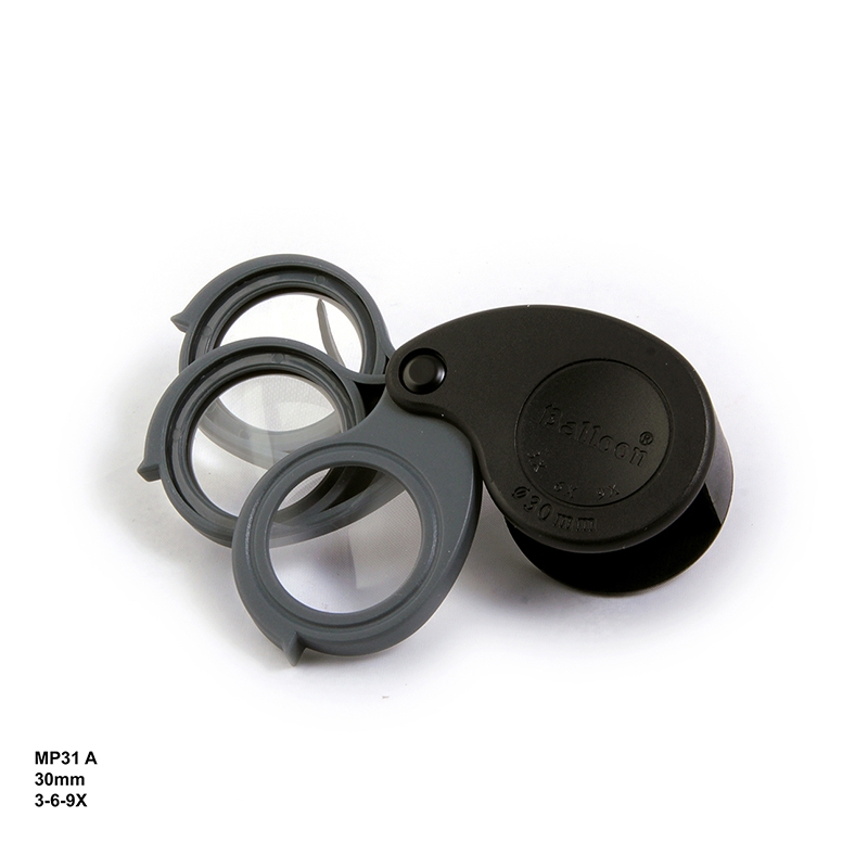 تصویر  ذره بین و لوپ جیبی كشویی  MP31A سه لنزه كامار (هنگ كنگ)30mm 3X-6X-9X