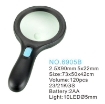 تصویر  ذره بین و لوپ دستی چراغ دار  6905B دور LED كامار (چین) 90mm 2/5X-5X