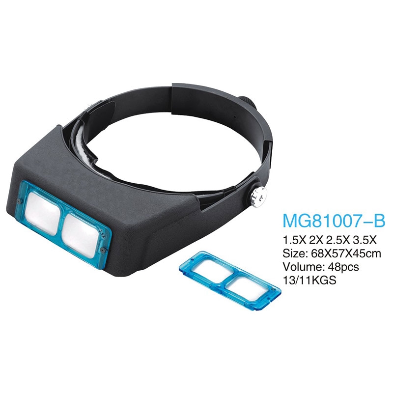 تصویر  ذره بین و لوپ دورسری بدون چراغ  MG81007-B  لنز شیشه كامار (چین)  1/5X-2X-2/5X-3/5X
