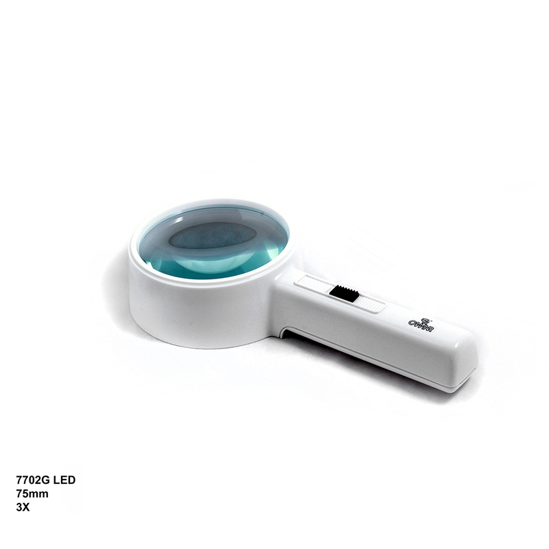 تصویر  ذره بین و لوپ كاسه ای  7702 LED كامار (هنگ كنگ)75mm 3X