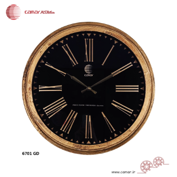 ساعت دیواری چوب طبیعی قطر 60 سانتی‌متر کامار (CAMAR) کد 6701