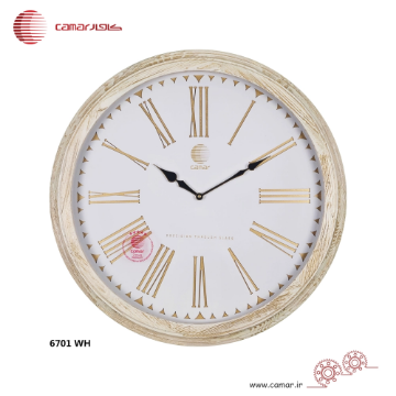 ساعت دیواری چوب طبیعی قطر 60 سانتی‌متر کامار (CAMAR) کد 6701