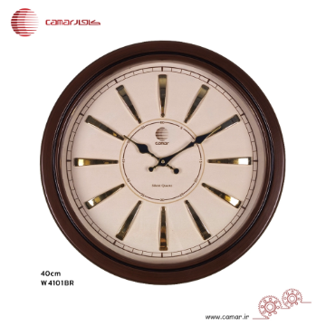 ساعت دیواری قاب چوبی قطر 40 سانتی‌متر کامار (CAMAR) کد W4101