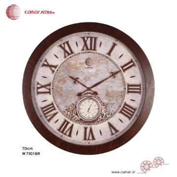 ساعت دیواری قاب چوبی قطر 70 سانتی‌متر کامار (CAMAR) کد W7101