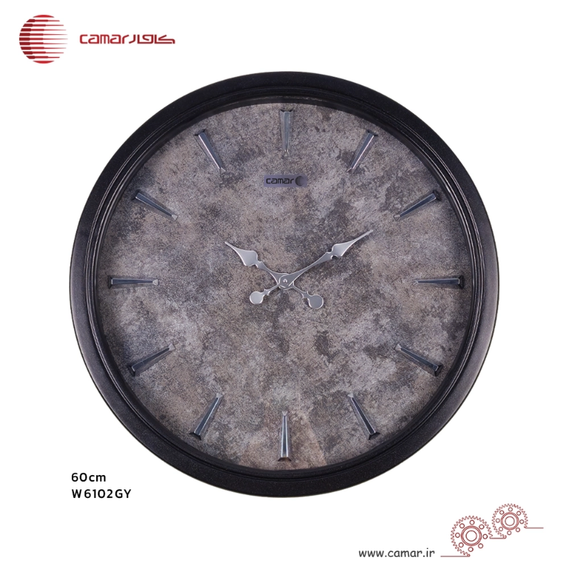 ساعت دیواری قاب چوبی قطر 60 سانتی‌متر کامار (CAMAR) کد W6102