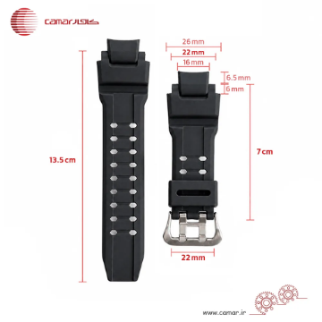 بند ساعت کاسیو (رابر) PU سایز 22 کامار (CAMAR) تولید هنگ کنگ کد 307 G-SHOCK GA-1000