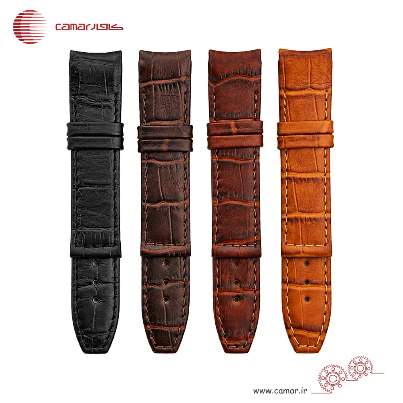 بند ساعت چرم طبیعی کروکدیل مدل سرفیکس کامار (Camar) تولید ایران کد ویولت