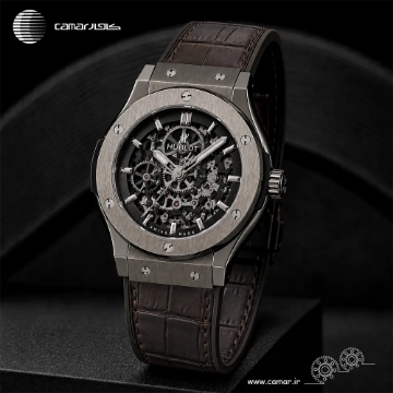بند ساعت چرم طبیعی هابلوت طرح کروکودیل کامار (Camar) تولید ایران کد HUBLOT