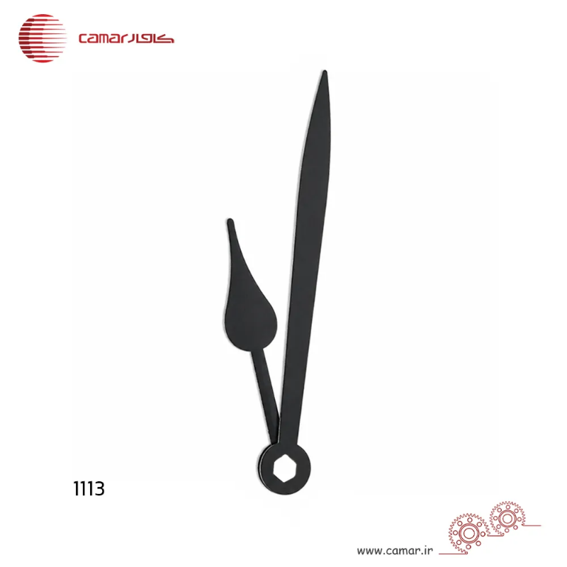 لوازم ساعت دیواری عقربه ساعت و دقیقه شمار سایز 6 سانتی‌متر فلش مشکی کامار (CAMAR) کد 1112