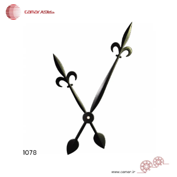لوازم ساعت دیواری عقربه ساعت و دقیقه شمار سایز 20 سانتی‌متر فرفورژه مشکی کامار (CAMAR) کد 1078