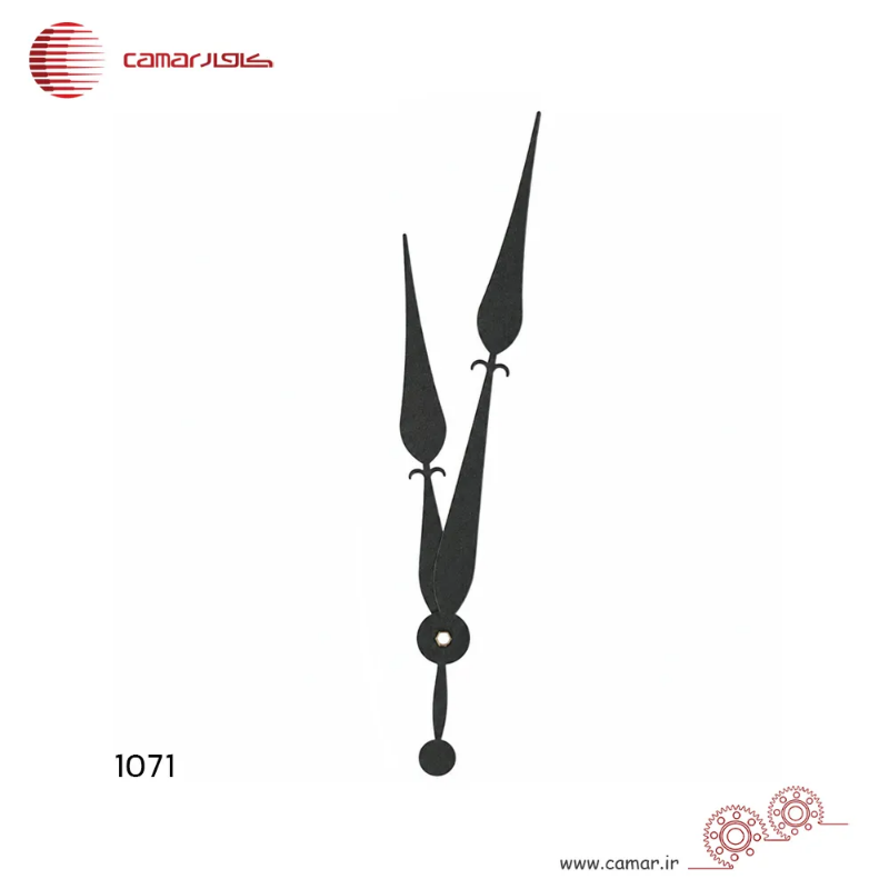 لوازم ساعت دیواری عقربه ساعت و دقیقه شمار سایز 14.3 سانتی‌متر فلش مشکی کامار (CAMAR) کد 1071