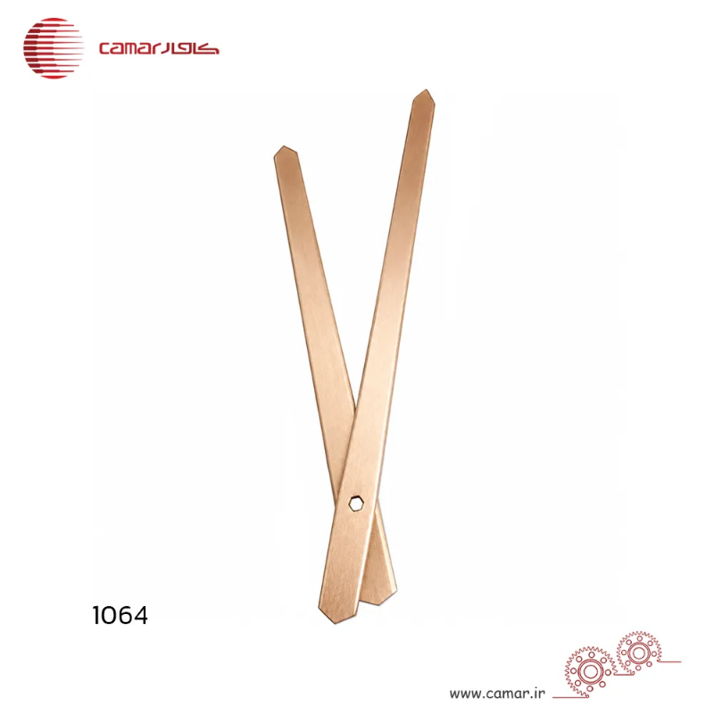 لوازم ساعت دیواری عقربه ساعت و دقیقه شمار سایز 13.5 سانتی‌متر ساده رزگلد کامار (CAMAR) کد 1064