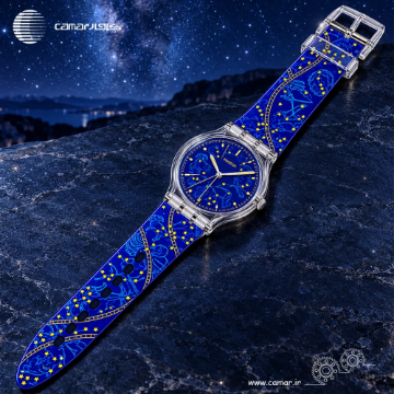 بند ساعت رابر سواچ طرح دار شفاف سایز 17mmSW کامار (CAMAR) تولید هنگ کنگ کد 60