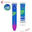 بند ساعت رابر سواچ طرح دار شفاف سایز 17mmSW کامار (CAMAR) تولید هنگ کنگ کد 116