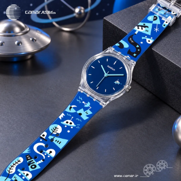 بند ساعت رابر سواچ طرح دار شفاف سایز 17mmSW کامار (CAMAR) تولید هنگ کنگ کد 102
